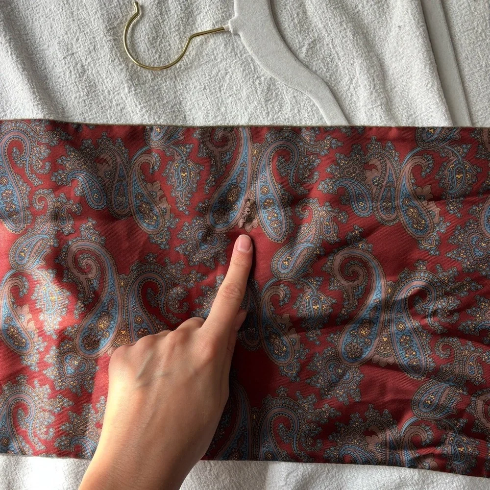 Christian Dior Red Paisley Scarf